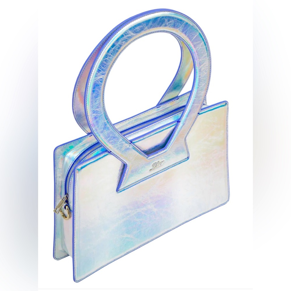 Luar Ana Large Silver Iridescent Smooth Bag NWT